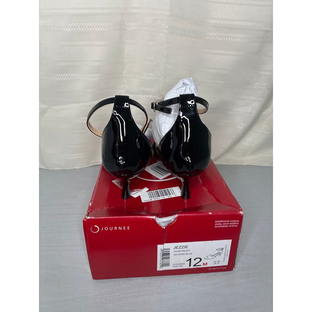 Journee Collection Jezzie Kitten Heel Sandals Black Womens Size 12M - Picture 14 of 14